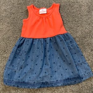 Hanna Andersson sleeveless dress 80 chambray dot